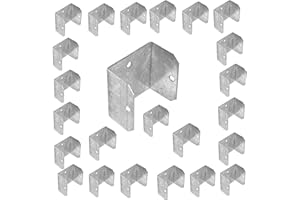 Postsaver Fence Panel Clips Trellis U Clip Bracket for Timber Posts, Anti Rattling Secure Fence or Refix Panel Galvanised Fencing Clips 47mm Fence Panels (Pack of 24)
