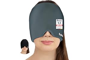 ‎HEY NATURE Hey Nature Migräne Maske, kühlende Schlafmaske - schnelle, natürliche Hilfe bei Migräne, Kopfschmerzen, Sinusitis, Ohrenschmerzen & geschwollenen Augen. Kalt & warm anwendbar. Kühlpads für den Kopf.