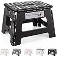 HOUSE DAY 9 inch Folding Step Stool Lightweight Foldable Stool Plastic Stool for Kids,Foldable Step Stool for Adults,Non Slip Folding Stools,Heavy Duty Step Stool Folding for Kitchen/Bathroom/Camping