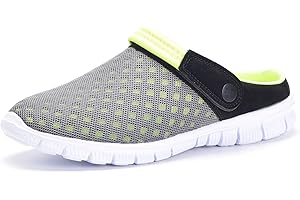 HSYOOES Mules et Sabots Homme Femmes Respirant Chaussure de Jardin Antidérapant Eté Piscine de Jardin Pantoufles Clogs Sandales de Plage à Enfiler