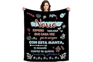 ACAROMAY Regalos Originales para Novio Navidad Mujer Día de San Valentín Regalos para Novio Decoración Mantas Regalos de Cumpleaños Manta de Descanso Manta Decorativa del Sofá (Novio-Negro)