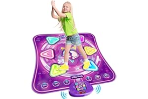 GuKKK Mata do tańca, zabawka dla dzieci, prezent w wieku 3-12 lat, podświetlana mata muzyczna, mata do tańca z muzyką, Bluetooth, 6 diod LED, na Boże Narodzenie, urodziny, zabawka dla dzieci w wieku 3