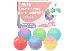 DR. LU BATH BOMBS DR. LU Set de bombas de baño para niños, 6 Piezas bolas de baño con juguetes sorpresa en su interior, bath bombs de burbujas, regalos de cumpleaños y Navidad para niñas y niños