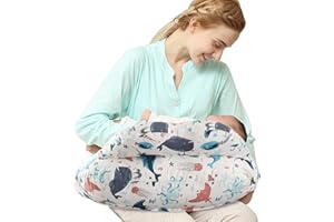 SHANNA Poduszka do karmienia piersią poduszka do karmienia piersią, wielofunkcyjna poduszka do karmienia ze 100% bawełny, nadająca się do prania, pokrowiec regulowany pasek na talię, prezenty dla