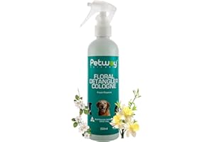 PETWAY Petcare Floral Detangler Cologne - Pet Cologne, Detangling and Dematting Spray with Deodorizing and Conditioning Qualities - Dog Grooming Detangler Conditioner Spray - 500ml