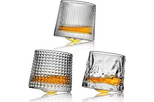Webao Lot de 3 Verres à Whisky en Cristal Old Fashioned Verres à Shot, Verre a Whiskey pour Whisky, Scotch, Cognac, Martini, 160ml (3 Pièces)