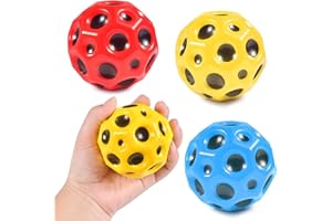 Forhome Moon ball,3Pcs Moon elastic ball,Cute moon spring ball,Moon spring ball,Space ball,Moon jump Ball,Elastic hole ball,Fully elastic,Cute and super strong elastic ball suitable for children