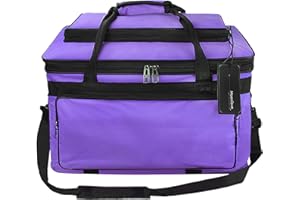 JIAHG Boîte à Outils de Peinture Artistique Portable, Sac fourre-tout pour Matériel Artistique, Sac à Bandoulière en Tissu oxford Imperméable, Sac de Rangement d'artiste Pliable Grande Capacité (violet)