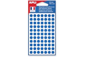 APLI-AGIPA 44892 Pastille Adhésive 8 Mm Pochette Lot de 462, Bleu, 111832