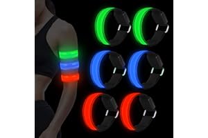 Vivibel LED Brassard, 6 pièces réfléchissant LED Brassard, Brassard Bracelet de sécurité Haute visibilité, brassards reflechissant, pour Sport, Running, Cyclisme, vélo, Jogging