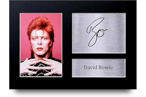 HWC Trading A4 David Bowie Ziggy Stardust Cadeaux Imprimé Signé Autographe Photo pour les fans de musique - A4