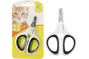 OneCut Pet Nail Clippers, Update Version Cat & Kitten Claw Nail Clippers for Trimming, Professional Pet Nail Clippers Best for a Cat, Puppy, Kitten & Small Dog (Black)