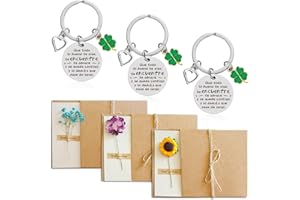 Donrime Llaveros Originales, Regalo para Mujeres en Cumpleaños Navidad Graduación Ideal para Hijas Madres Amigas Hermanas Compañeras y Hombres 3 Llaveros + 3 Tarjetas de Felicitació