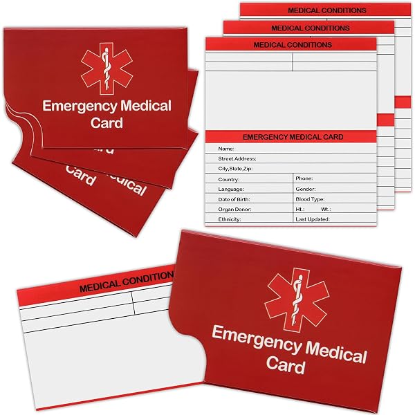 TLC Safety Emergency Contact List - Magnetic Refrigerator Card, 8.5"x11", Blue Medical ICE - View #3