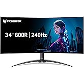 AOC Agon PRO AG346UCD 34'' Ultra Wide Curved QD OLED Gaming Monitor, 21:9 WQHD 3440x1440, 175Hz 0.03ms, G-Sync Compatible, HDR 400 True Black, USB 3.2, Height Adjustable, Console Gaming Ready