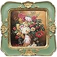 WINPLUS+ Vintage Picture frames 3x3,Luxury Antique Photo Frames With Golden Embossed Flower Furnishing, Retro Style Decor, Wall and Tabletop Display, Art Gallery (3 * 3-Green)