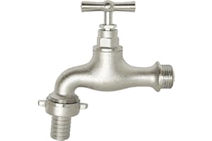 SOMATHERM FOR YOU, Robinet de puisage à potence chromé, mâle 1/2", raccord 3/4", corps laiton nickelé CW617N, pression max 10 bars, température max 90°C, norme ACS, facile à entretenir