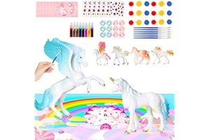 OSDUE Unicorno Giocattolo Bambina Set Pittura Regalo Ragazza, Unicorno Giocattoli Unicorno Figure per Pittura Unicorni da Dipingere Giochi DIY Unicorno Creativi Regalo per Bambini 3-12 Anni
