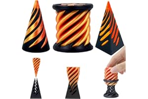 ABNAOK 3 PCS 3D Printed Spiral Cone Fidget Toy, The Impossible Pyramid Passthrough Sculpture, The Impossible Cone Fidget Toy, ADHD Fidget Toys, Mini Stress Relief Desktop Decorations Toy for Kids Adult Gift