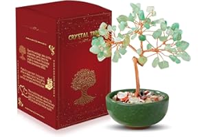 WEILAOK Árbol de Vida de Cuarzo Rosa, Piedras Preciosas Naturales de Feng Shui, Piedras Chakras Energéticas de Buena Suerte, Árbol de Dinero de Cristal para Meditación, Decoración,Regalos para Navidad