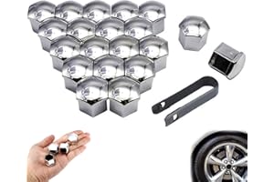 ElevaPulse Radschraubenkappen 17mm, 20 Stücke Radmutterkappen Set, Sechskant-Reifen Muttern-Abdeckungen mit Demontagewerkzeug, Universal Reifen Mutter Radbolzen Kappen