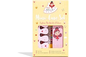 Miss Nella Mani-Cure- Nail Accessories Set for Kids- Stickers, Tattoos, Nail Filer & Toe separators- All Designed for Little Hands & Toes