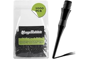 MageRabbit 1000pcs Stück Kunststoff-Dartspitzen 2BA-Gewinde, weiche Dartspitze CL08