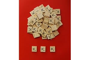 celloexpress Pack of 20 – K Scrabble Tiles - Same Letters Bags - 18.1mm x 20mm x 5.2mm For Crafting and Scrapbooking