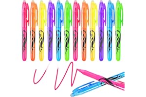 Runup Lot de 12 Frixion Light, Highlighter Grip Surligneurs, Surligneurs effaçables aux couleurs pastel, Surligneur - Jaune/Rose/Vert/Bleu/Orange/Violet