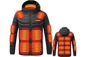 HAOLEI Veste Chauffante Femme Homme éLectrique Usb Avec 21 Zones De Chauffage 3 Niveaux De Chaleur Gilet Manteau LéGer Et Chaud Hiver Blouson Chauffant D'ExtéRieur VêTement Pour Moto Chasse RandonnéE Ski