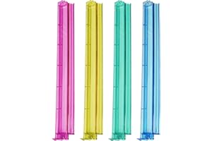 Dorugage Mahjong Racks with Pushers | Clear Acrylic Mahjong Pushers and Racks | Multi-Color All-in- Tile Holder with Pusher Combo | Set of 4 Mah Jongg Accessories