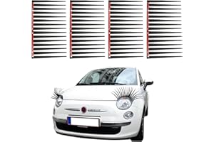 FAST-FX 4 PCS Vehicle False Eyelashes Stickers,Car Eyelashes Decoration,Funny Car Eyelashes,Black Car Eyelashes Car-Styling Decorative Sticker,Decoration Car Headlights Stickers Sticker Eyelashes for Car