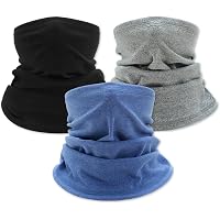 Neck Warmer Men KEYRI 2 Pcs Winter Neck Warmer Scarf Thicken Windproof And Dust For Mens Women Stylish Neck Gaiter Versatile Fashion Scarf Fleece Snood Outdoor Sport Scarves Skiing Bicycle (2, Black