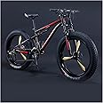 REOTEL Mountain Bikes Men 26 Inch Adult Fat Tyre Mountain Bike with Full Suspension, High-carbon Steel Large Frame Dual Disc Brake Giant Bicycle