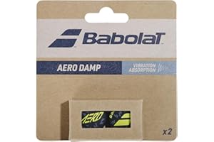‎BABOLAT Babolat - 2er-Set Griffe für Schläger Modell Aero Damp, Vibrationsdämpfer in Grau Gelb Weiß, Einheitsgröße, Maximale Saitenvibrationsabsorption, Ideal für Tennisspieler