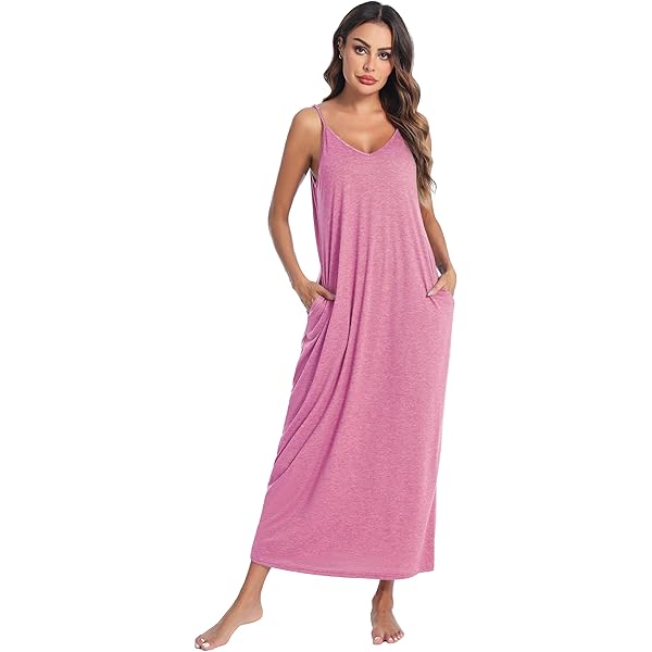 Camicia Da Notte Donna In Cotone Estivo - Comoda E Elegante Con Scollo A V E Tasche - Foto 5