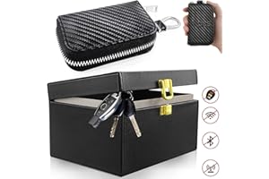 VALART Boîte Faraday pour Clés de Voiture et Fibre Carbone Faraday Cle Voiture Cas Faraday Pochette RFID Blocage Signal Cages pour Entrée Sans Clé Coffre Fort Protecteur(1 Serrure Unique +1 Cas Clé Voiture)