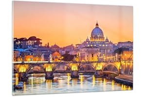 ARTTOR Decoracion Salon Roma Italia basílica historia Vidrios decorativos 120x80cm Cuadro Sobre Vidrio Moderno Cocina Cuadros Pared Impresiones Impresión en Cristal Wall Art Prints Grande XXL GAA120x80-2704