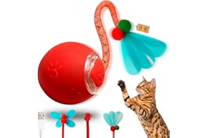RODARMA® Juguete Interactivo Gato + 2 Colas de Recambio + Cable USB-C | Juguetes para Gatos Interactivo | Juguetes Gatos