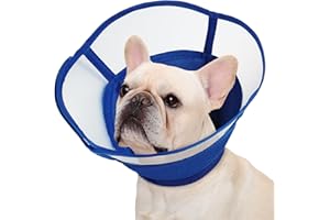 Kuoser Dog Cone Collar, Recovery Cone Dog Collar, Soft Dog Collars for After Surgery, Transparent Dog Cones to Stop Paw Licking, Breathable Dog Head Cone, Adjustable Elizabeth Recovery Collar for Cats
