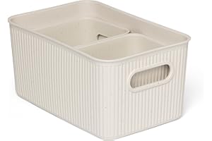 Tatay Cestas Almacenaje Plastico Baobab | Set de 3 Cajas Organizadoras | Asas Integradas | Diseño Compacto y Versátil | Plástico Reciclado Libre de BPA | 18,7x27,8x13,3 cm, Ecohome