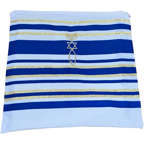 BRTAGG Tallit Gebetsschal - Englisch/Hebräisch Mit Tasche, 180x55cm Polyester