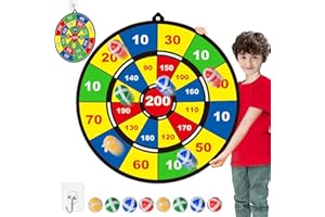 AKOFIC Gioco Freccette Bambini 26 Pollici, Freccette Bersaglio a Doppia Faccia Pieghevole con 8 Palline Adesive, Giochi Intern Esterno Regalo di Natale Ragazzi Ragazze 3 4 5 6 7 8 Anni