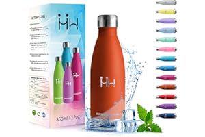 HoneyHolly Botella agua Acero Inoxidable, Botella agua Niños - 350ml, Botella Termica sin BPA, Reutilizable, Doble pared Aislante, Cantimplora Infantil - Conserva 12 Horas Caliente, 24 frio