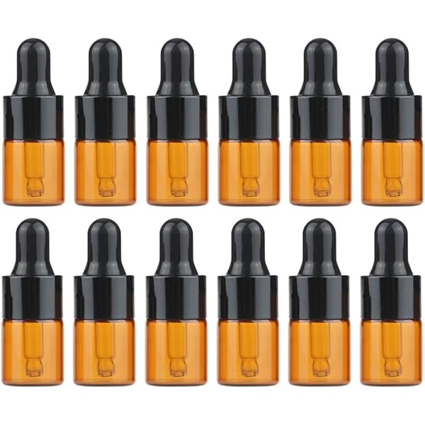 12 Mini Roll-On Flaschen 3ml Aus Bernstein Glas - Ideal Für ätherische Öle & Reise