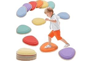 NUKDEY Pietre di Bilanciamento Antiscivolo per Bambini - 6 Stepping Stones per Percorso Psicomotricità