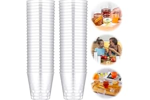 CAPGOOST 50 vasos de chupito de plástico, vasos de 50 ml, reutilizables, vasos de plástico, vasos de plástico transparentes, vasos de chupito para degustación, fiestas, cumpleaños, bodas