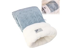 LUWOMENRE Sac de couchage pour chat - Sac de couchage d'hiver pour animaux de compagnie - Pour l'intérieur - Peluche douce - Confortable - Convient pour les chats de petite et moyenne taille