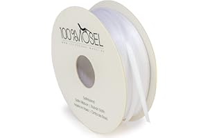 ‎100%MOSEL 100% Mosel Satinband, in Weiß (3 mm x 100 m), matt glänzendes Geschenkband, edles Schleifenband zum Dekorieren & Basteln, zum Einpacken besonderer Geschenke, für Hochzeiten, Taufen, uvm.