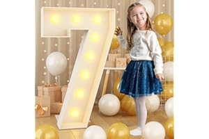 LIUWEIBIN Números de marquesina de 2 pies,(60CM),números gigantes iluminados para fiestas, números grandes con luces, número grande con luz LED, decoraciones de fiesta de cumpleaños,números de cartón